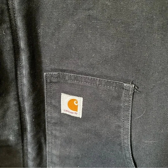 Carhartt Detroit Jacket Black Cottom Canvas Farmer Proceed Personalized Mens XL - Picture 3 of 11